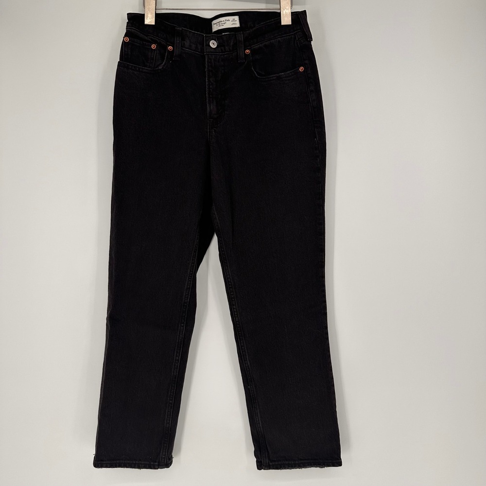 Abercrombie & Fitch The 90s Straight Jeans Women 27 Extra Short Curve Love Black